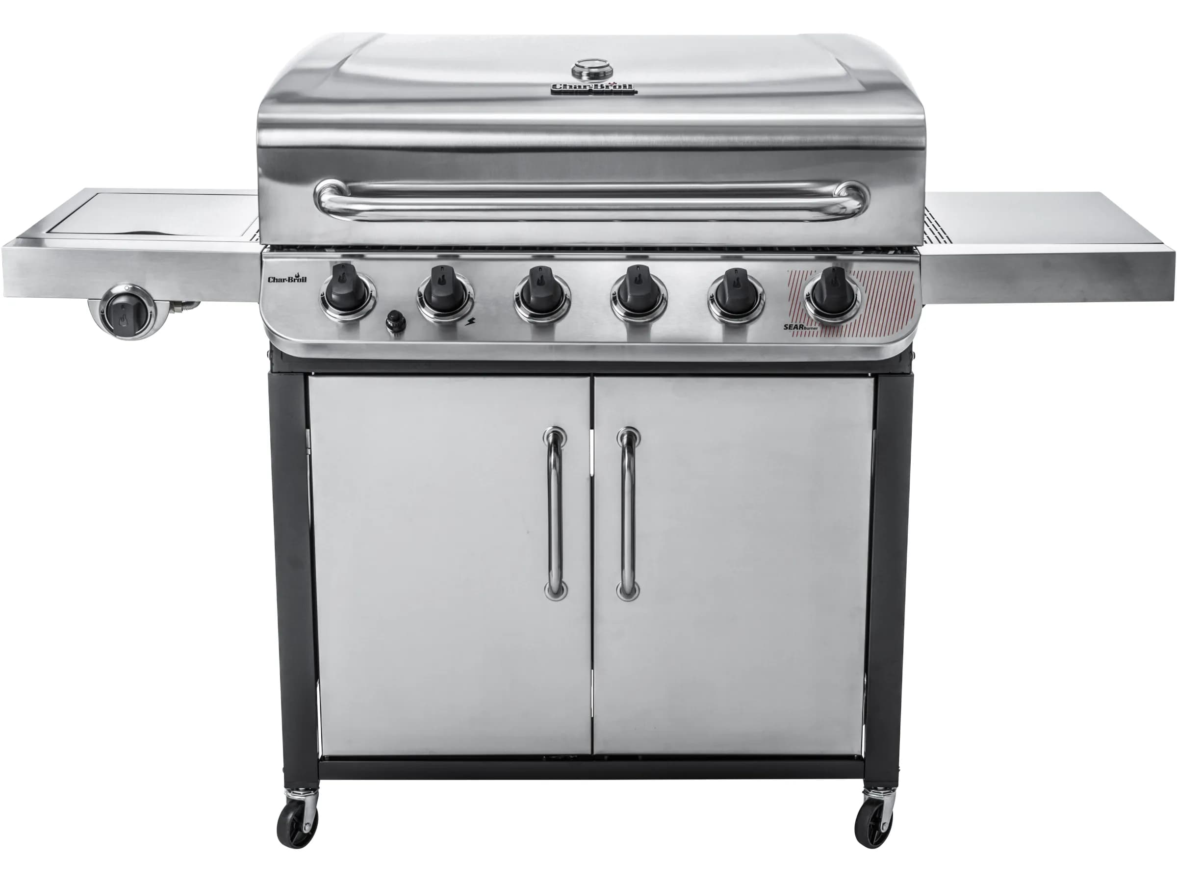 Char-Broil Gasgrill Convective 640 S mit 6 Brennern und Seitenkocher Edelstahl
