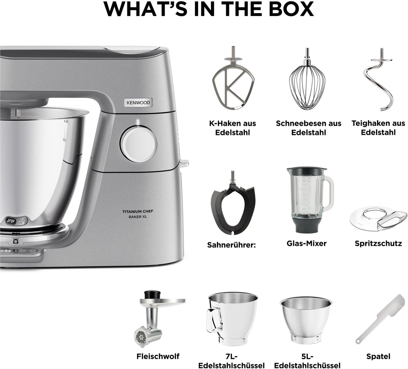 KENWOOD Küchenmaschine Titanium Chef Baker XL KVL85.224SI i