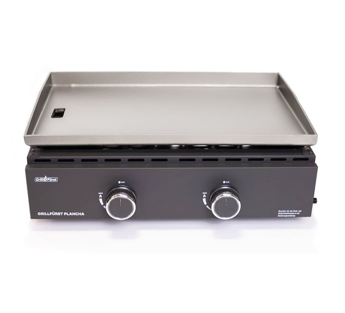 Grillfürst Plancha Grill 2 Brenner mit insgesamt 7 kW und Edelstahl Plancha