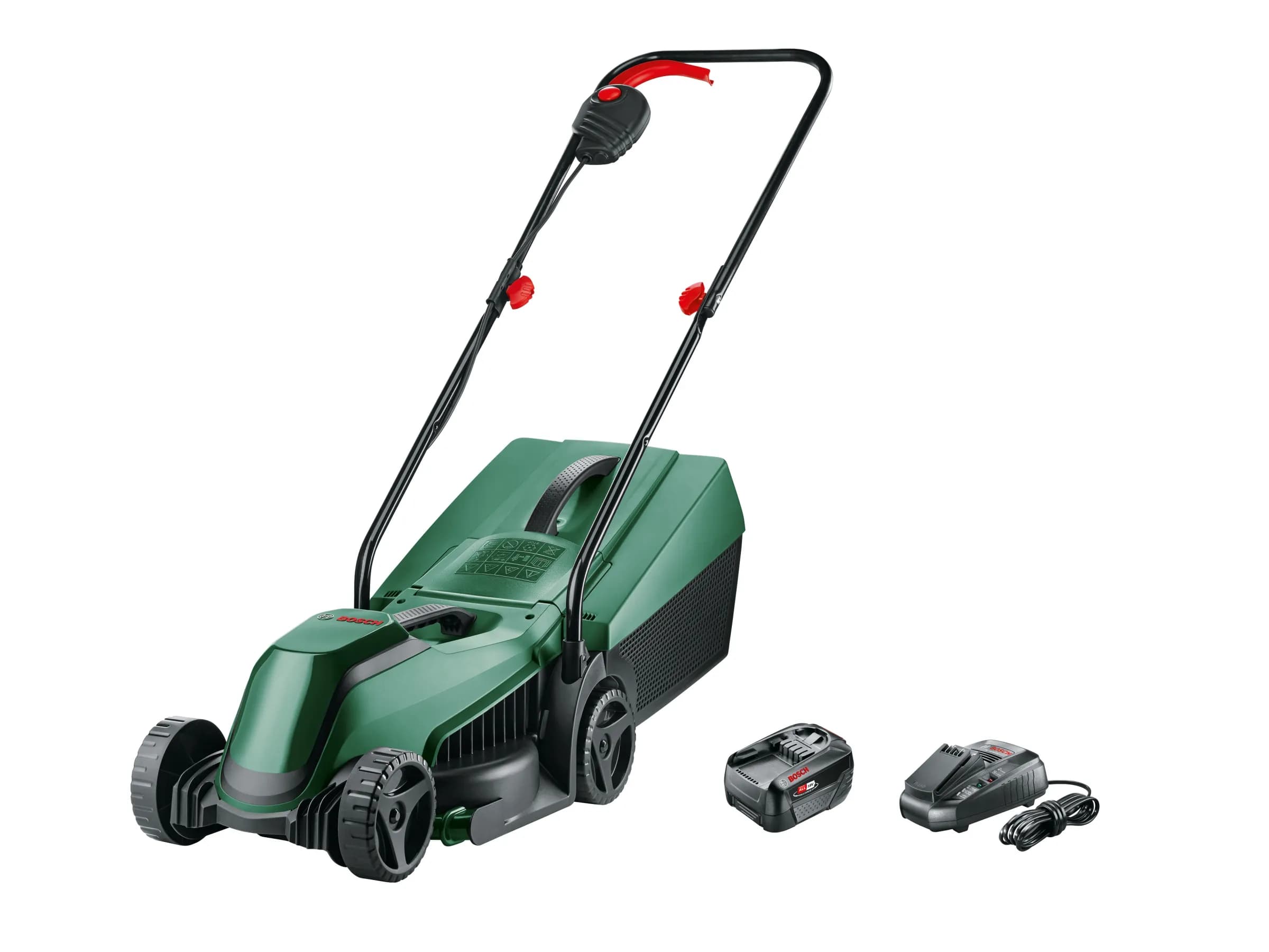 Bosch Rasenpflegeset mit Akku-Rasenmäher und Akku-Rasentrimmer