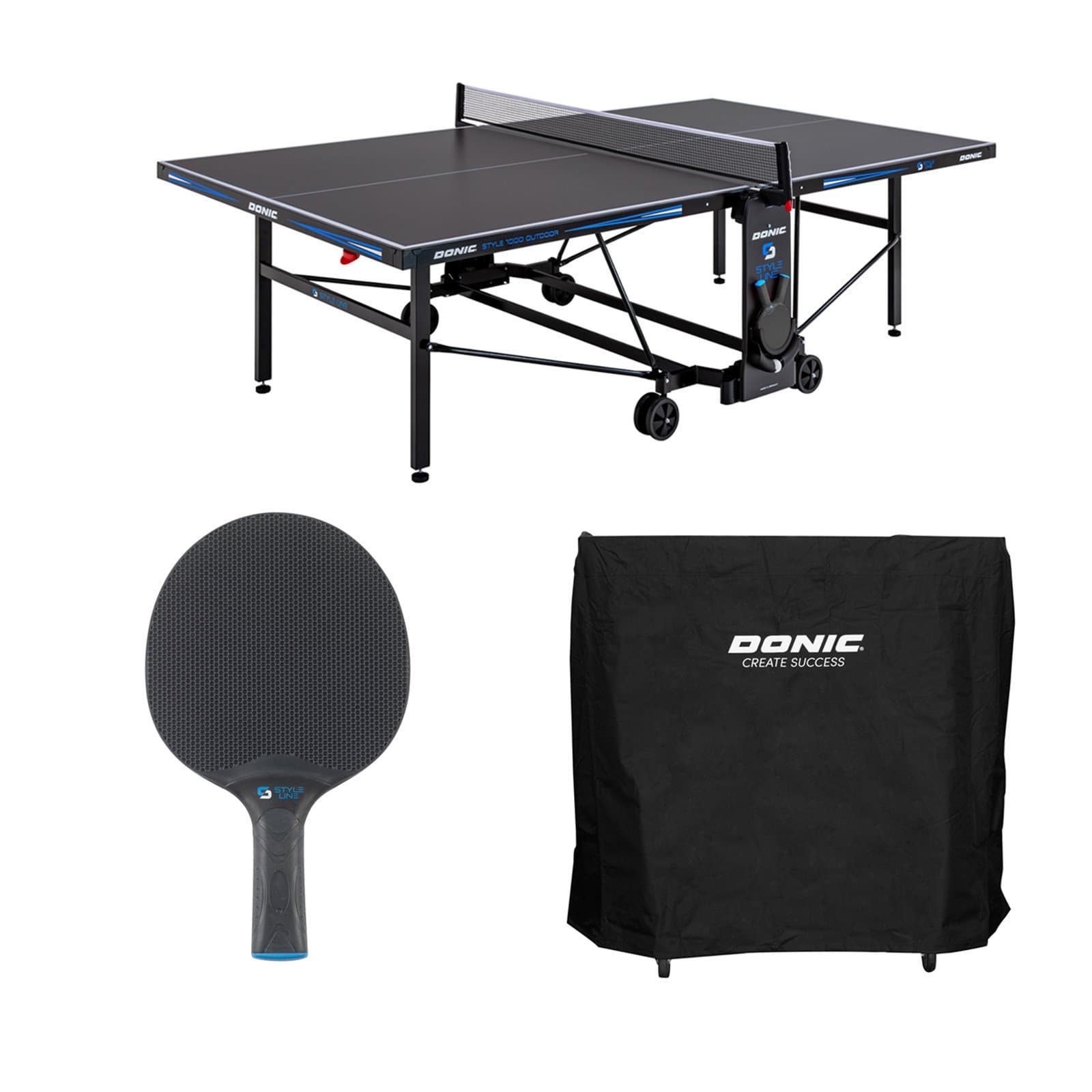 Donic Outdoor Tischtennisplatte Style 1000 inkl. Zubehör