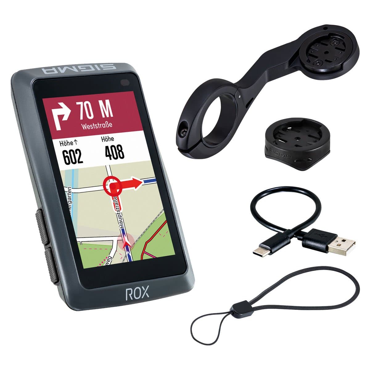 SIGMA ROX 12.1 EVO GPS Fahrradcomputer - Basic - night grey