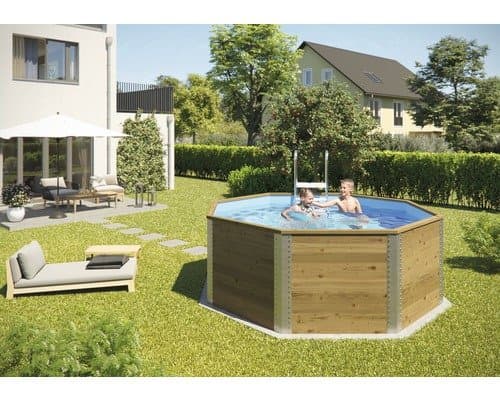 Aufstellpool Holzpool Set Weka 593 achteckig 310x310x116 cm inkl.