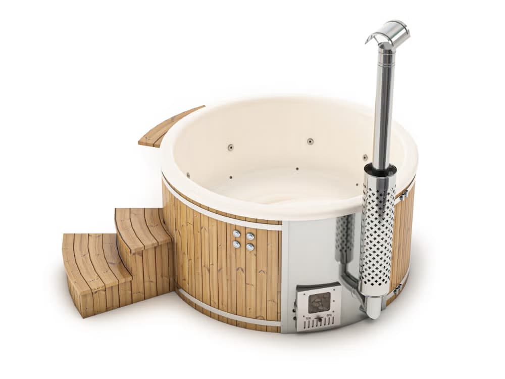 FinnTherm Badefass Stockholm Spa Edition aus Holz 2x2m