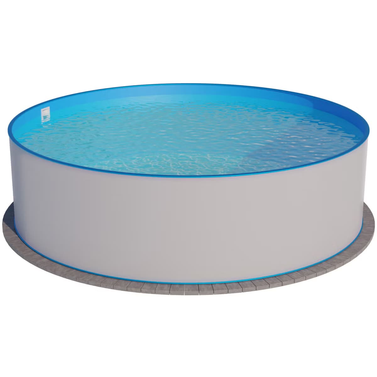 Planet Pool Aufstellpool Exklusiv Stahlwandpool rund 450x150 cm, Stahl 0,8 mm weiß, Folie 0,6 mm blau
