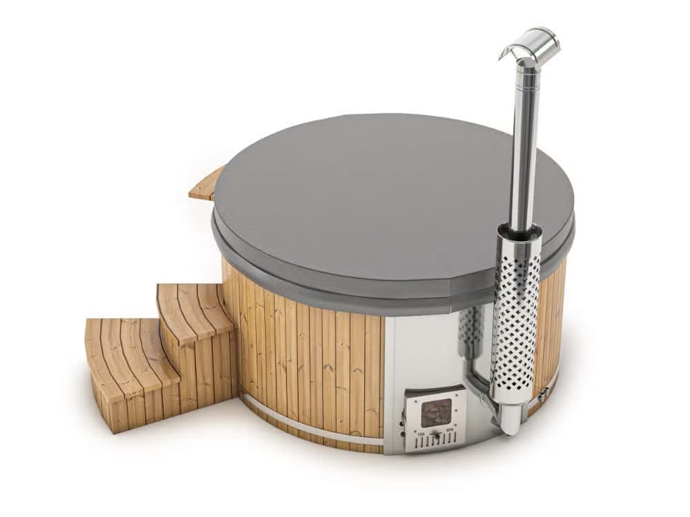 Stockholm FinnTherm Badefass aus Holz 2x2m