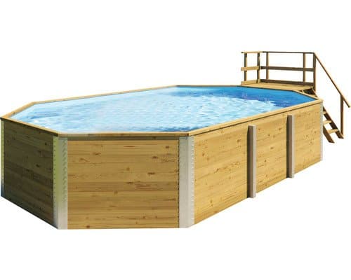 Weka Aufstellpool Holzpool Set 594 rechteckig 714x376x116 cm inkl.