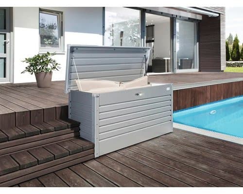 Auflagenbox FreizeitBox Biohort 100 193 l inkl. Gasdruckfedern 101 x 46 x 61 cm silbermetallic