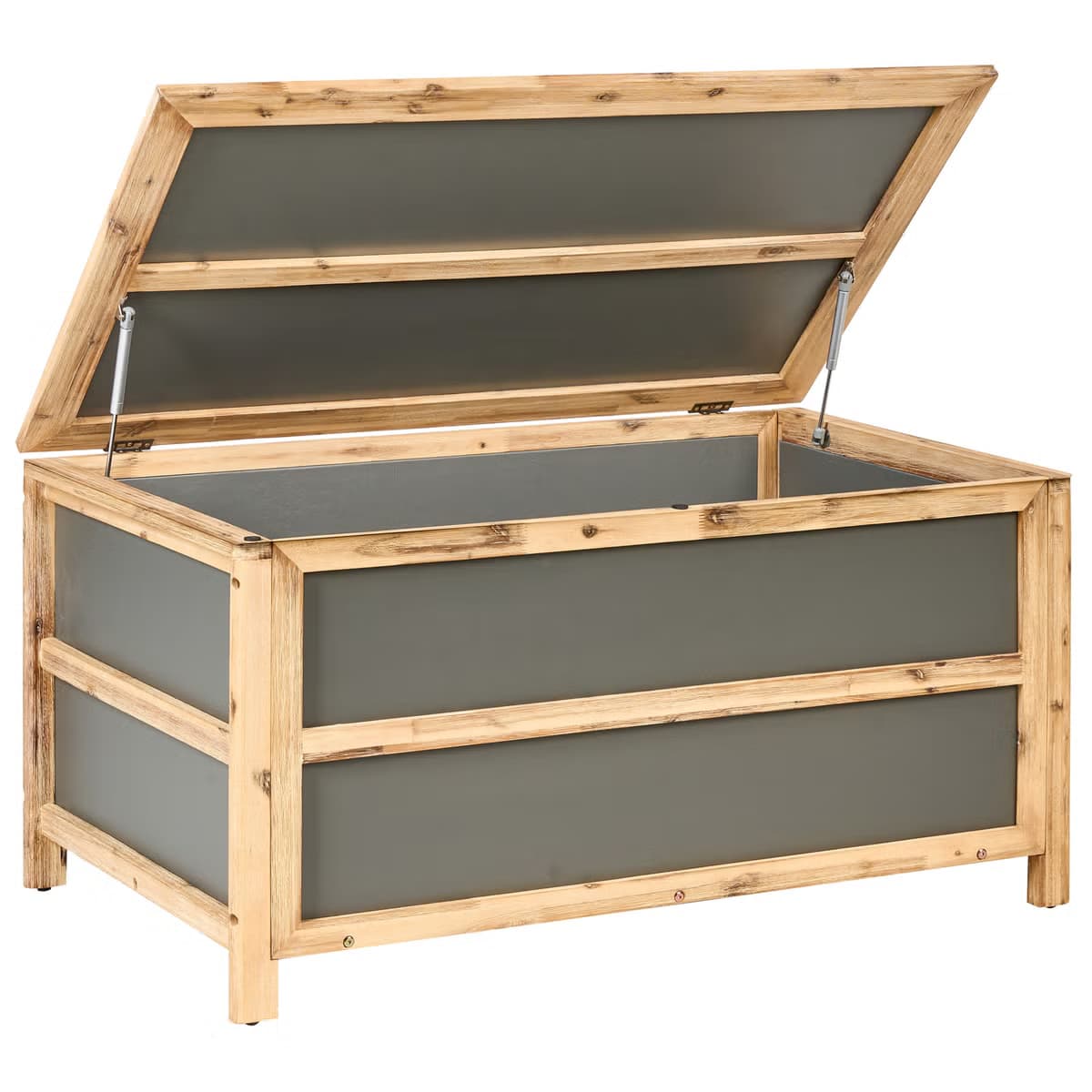 Beliani Aufbewahrungsbox ACATE 121 cm 72 cm Grau