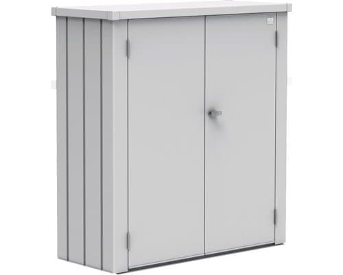 Biohort terrassenschrank Romeo Gr M inkl. 3 Regalsteher und 2 Regalböden 132 x 57 x 140 cm silber-metallic