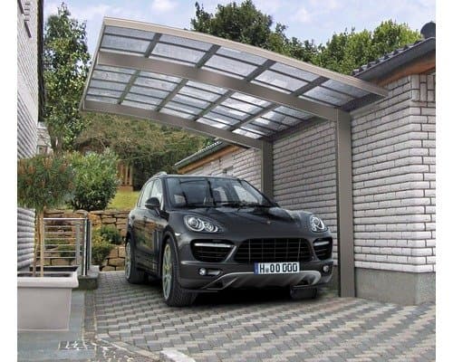 Einzelcarport KRB Skiatsu mit Hitze UV und Hagelschutz 270x500 cm urban grau