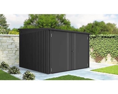 Fahrradgarage 4 Gerätehaken floraworld Premium Metall inkl. Führungsschienen, Geräteleiste, 217 x 229 x 166 cm schwarz