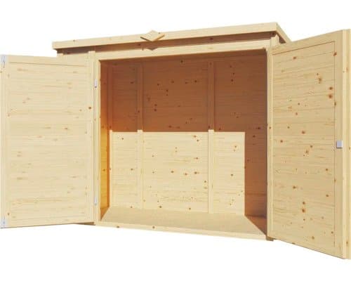 Gartenschrank Fahrradgarage Mülltonnenbox Bertilo Multi Box 3 Holz 200 x 82 x 163 cm natur