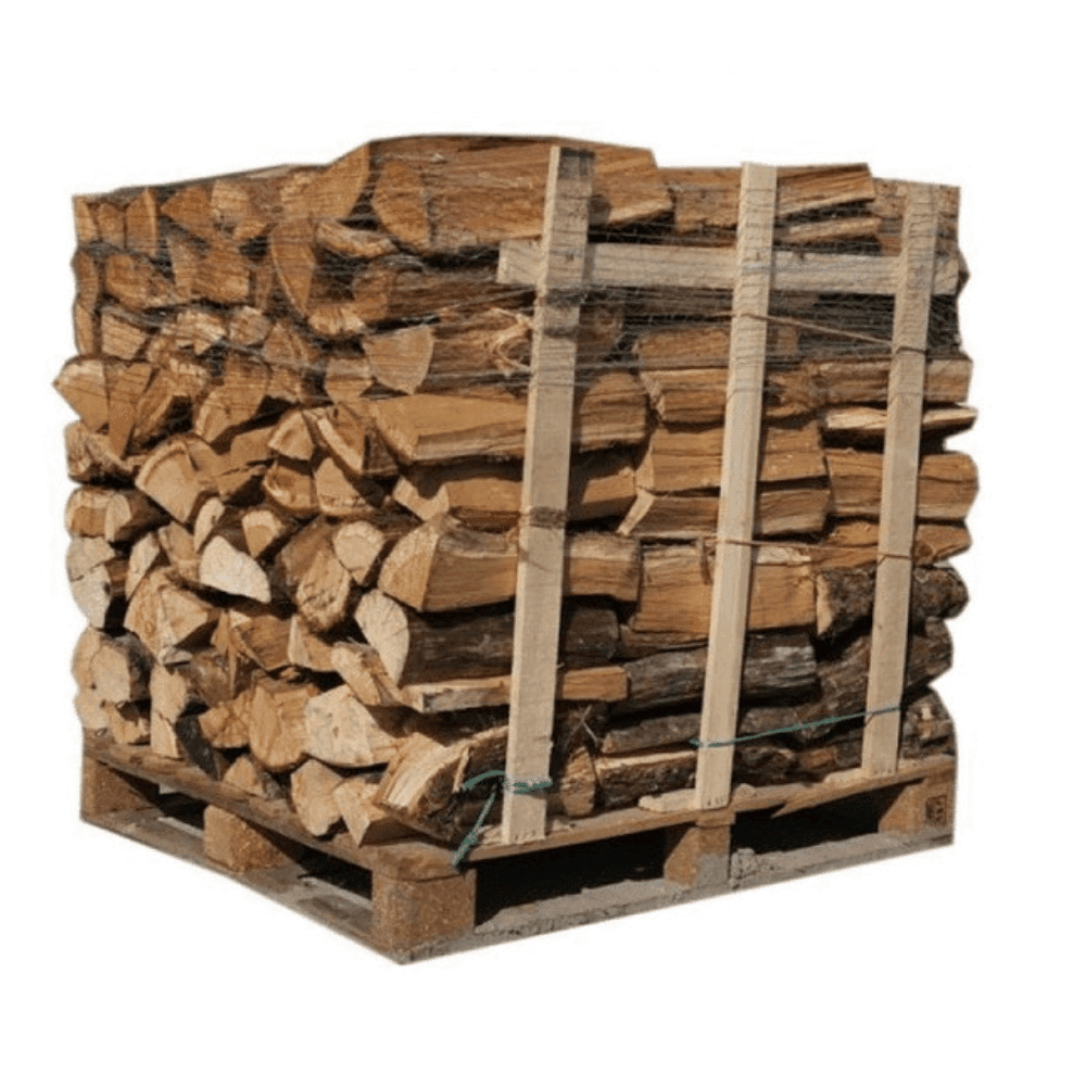 40 cm trockenes Brennholz auf Hartholzmischpalette