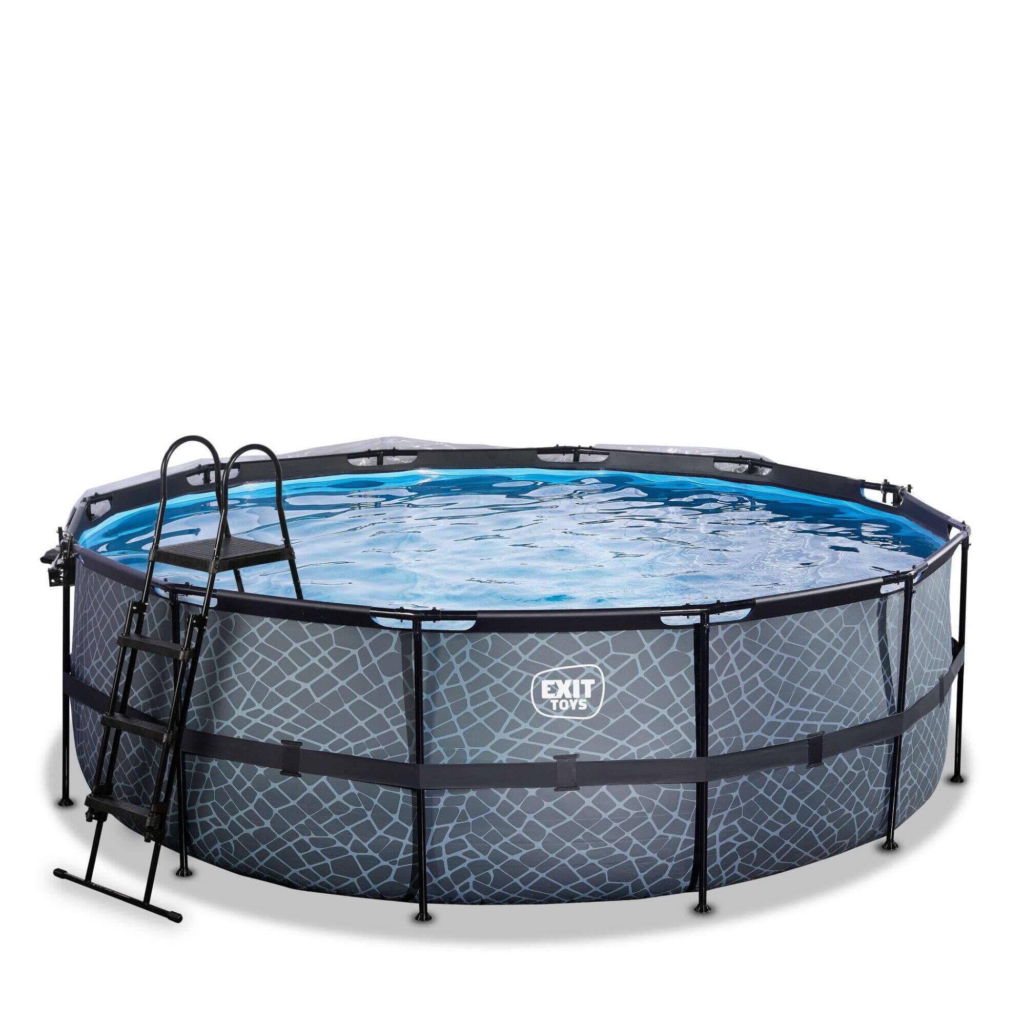 Piscine couverte ø427x122cm avec pompe filtrante à sable