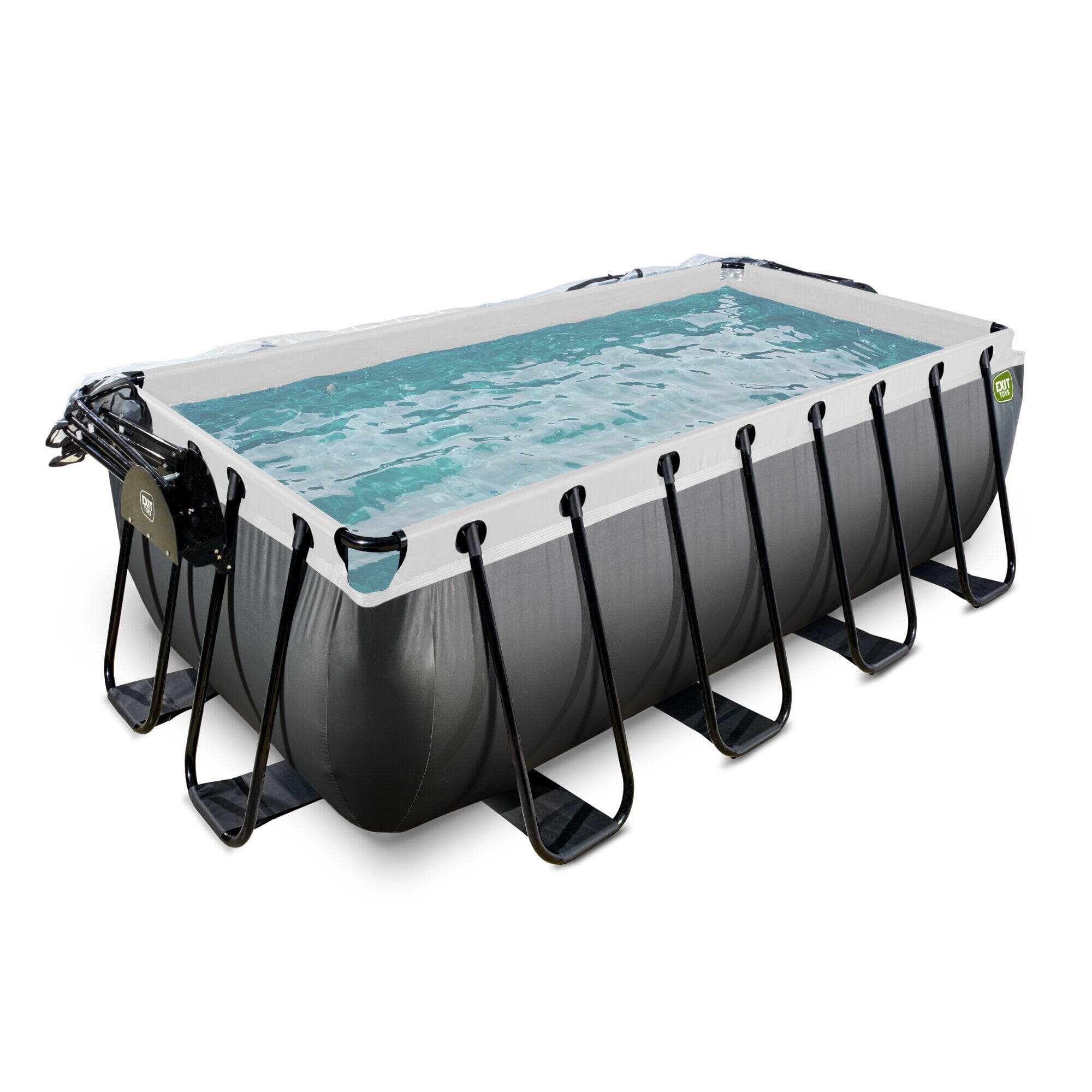 Piscine couverte 400x200x122cm avec pompe filtrante à sable
