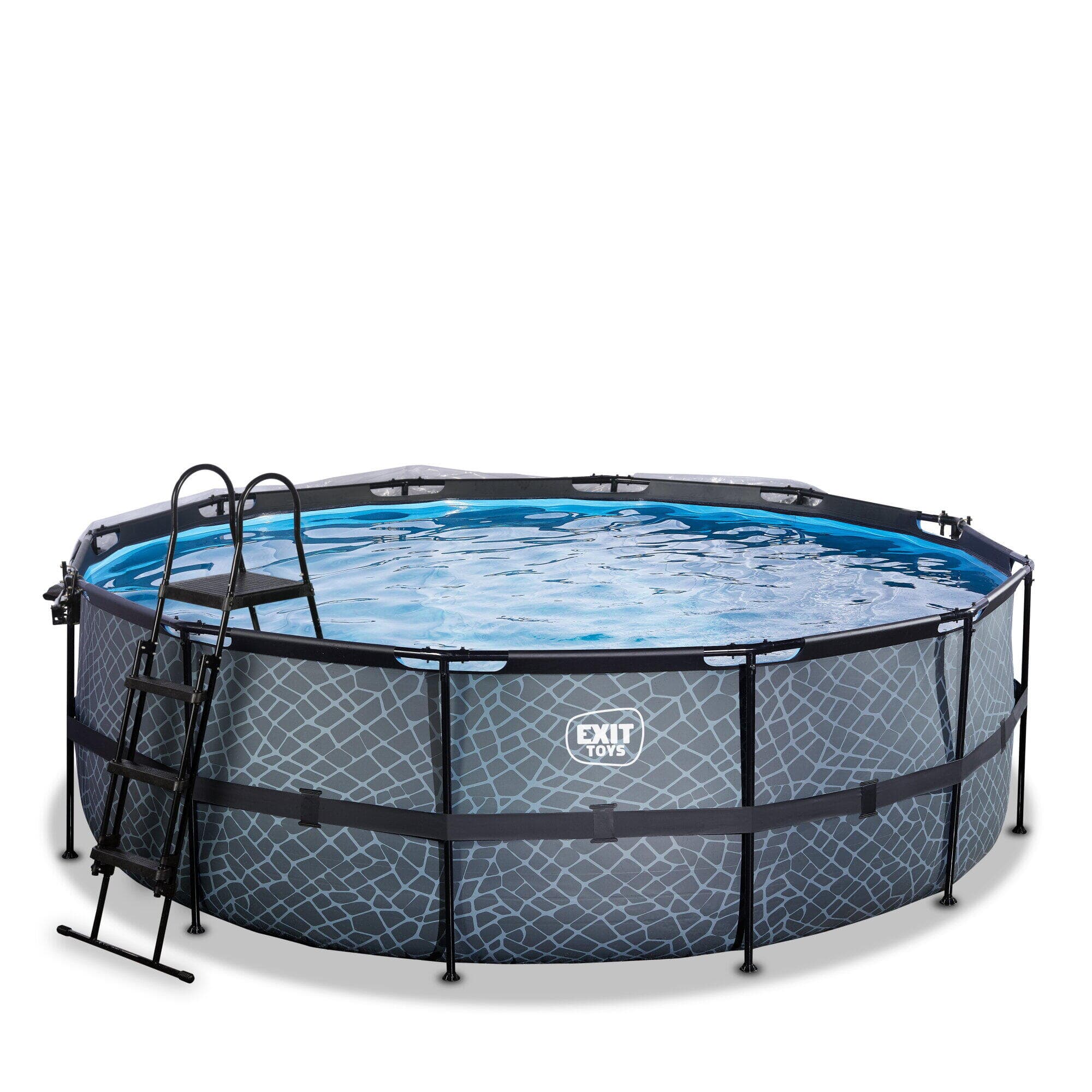 Piscine couverte ø427x122cm avec pompe filtrante à sable et &