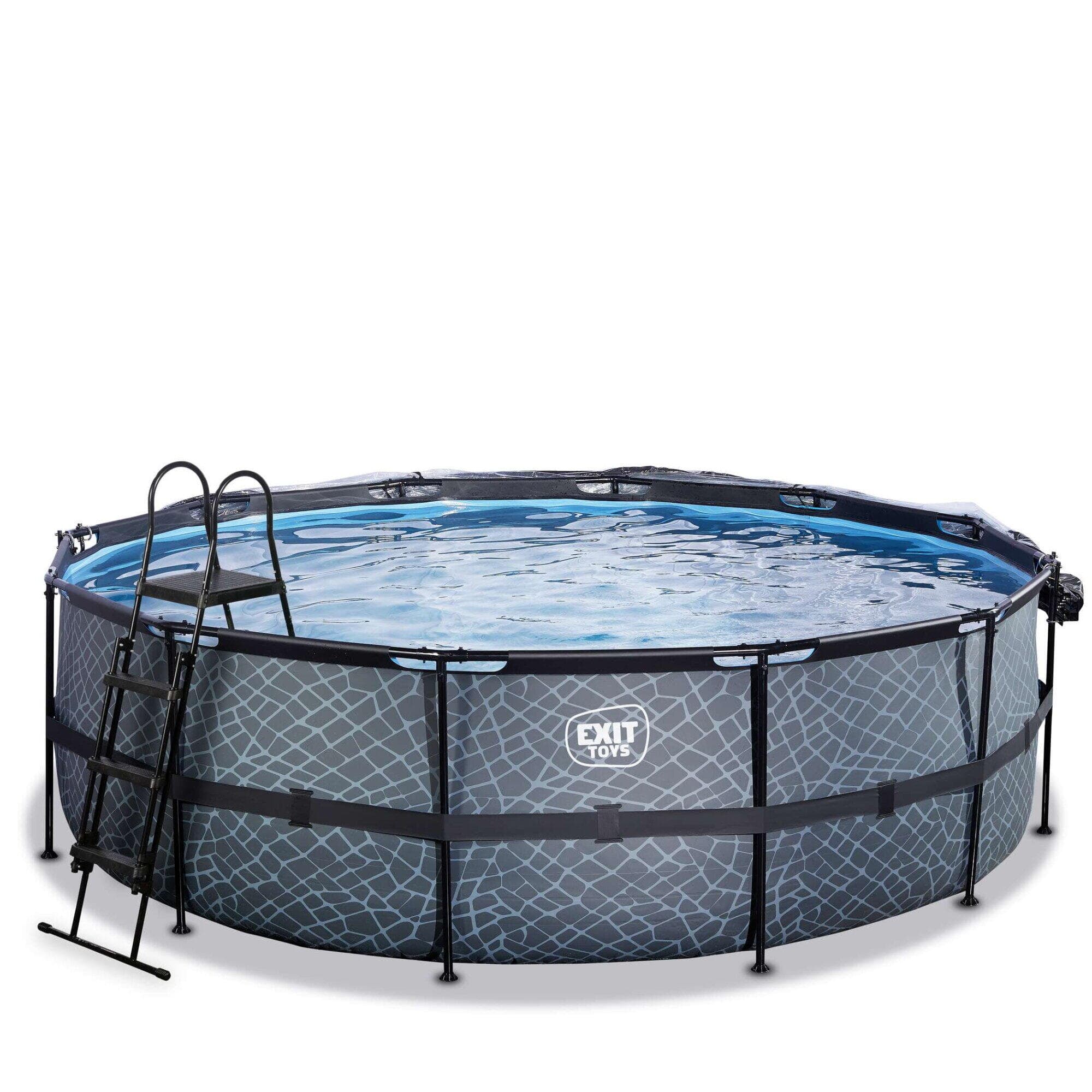 Piscine couverte ø450x122cm avec pompe filtrante à sable