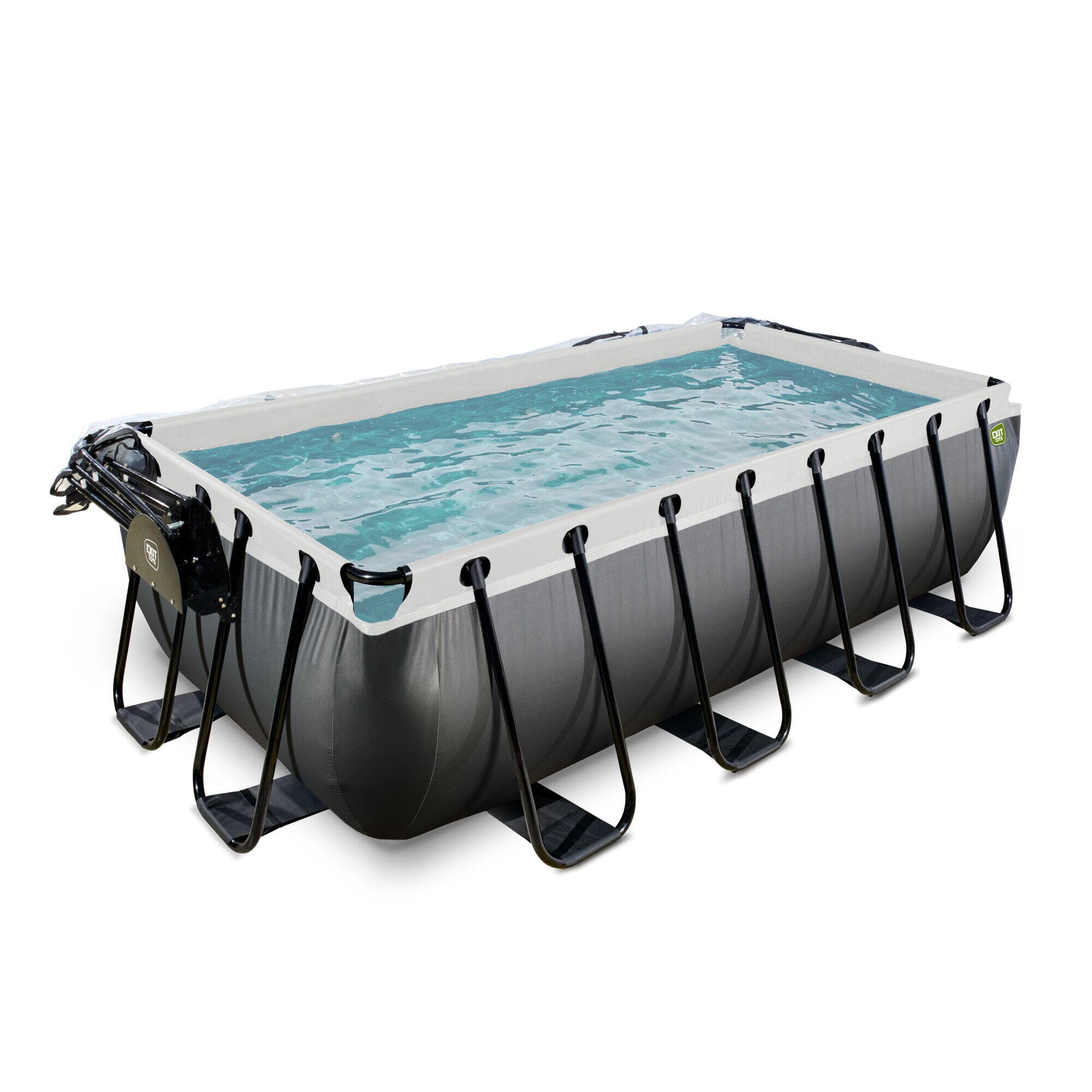 Piscine couverte 400x200x100cm avec pompe filtrante à sable et &agra