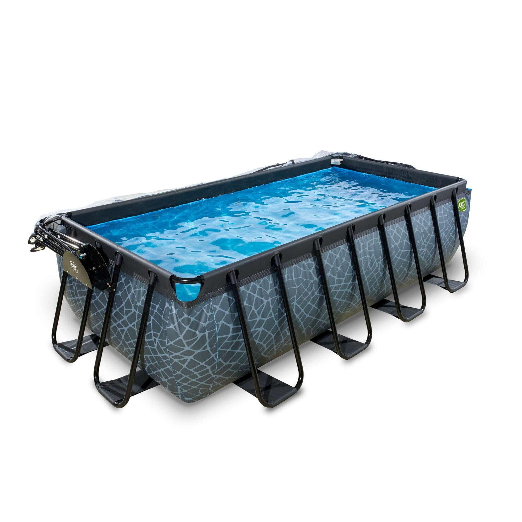 Piscine couverte Wood 400×200 cm avec pompe filtrante à sable