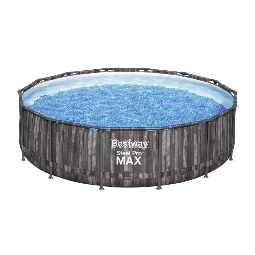 Bestway – Steel Pro MAX – Piscine tubulaire – 427×107 cm – Impression sur bois