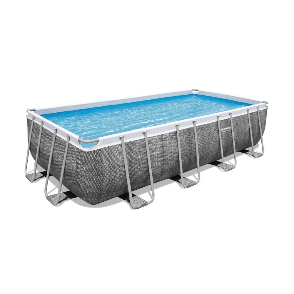 Bestway – Power Steel – Piscine tubulaire – 549x274x122 cm – Impression rotin