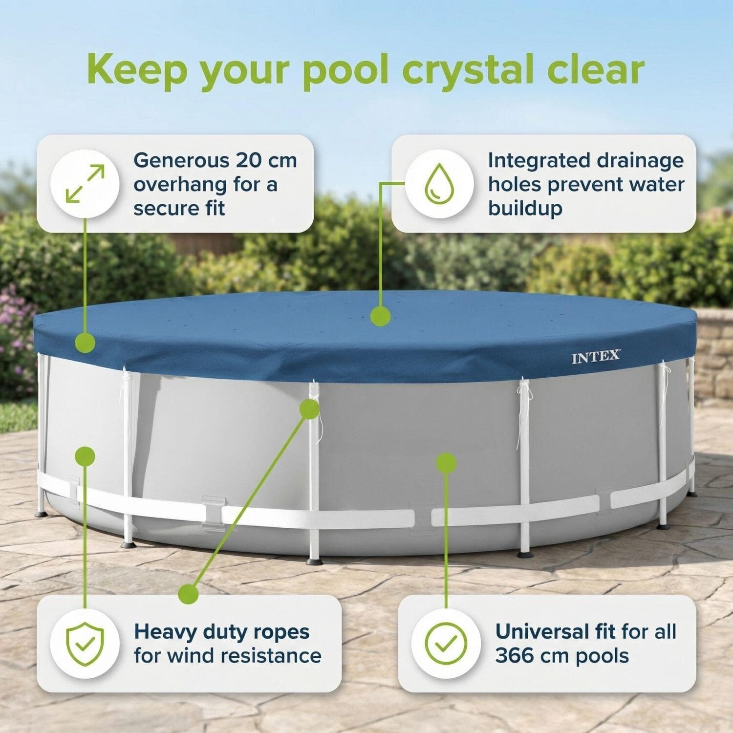Piscine Tubulaire Ronde – 366×76 cm – 7-pièces S202