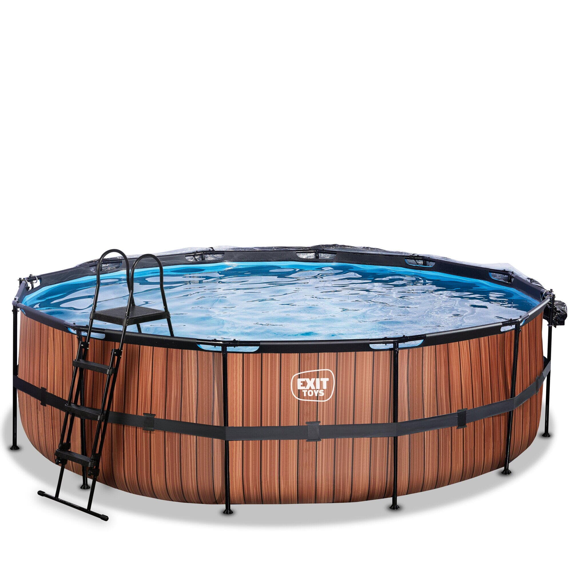 Piscine couverte ø488x122cm avec pompe filtrante à sable et &