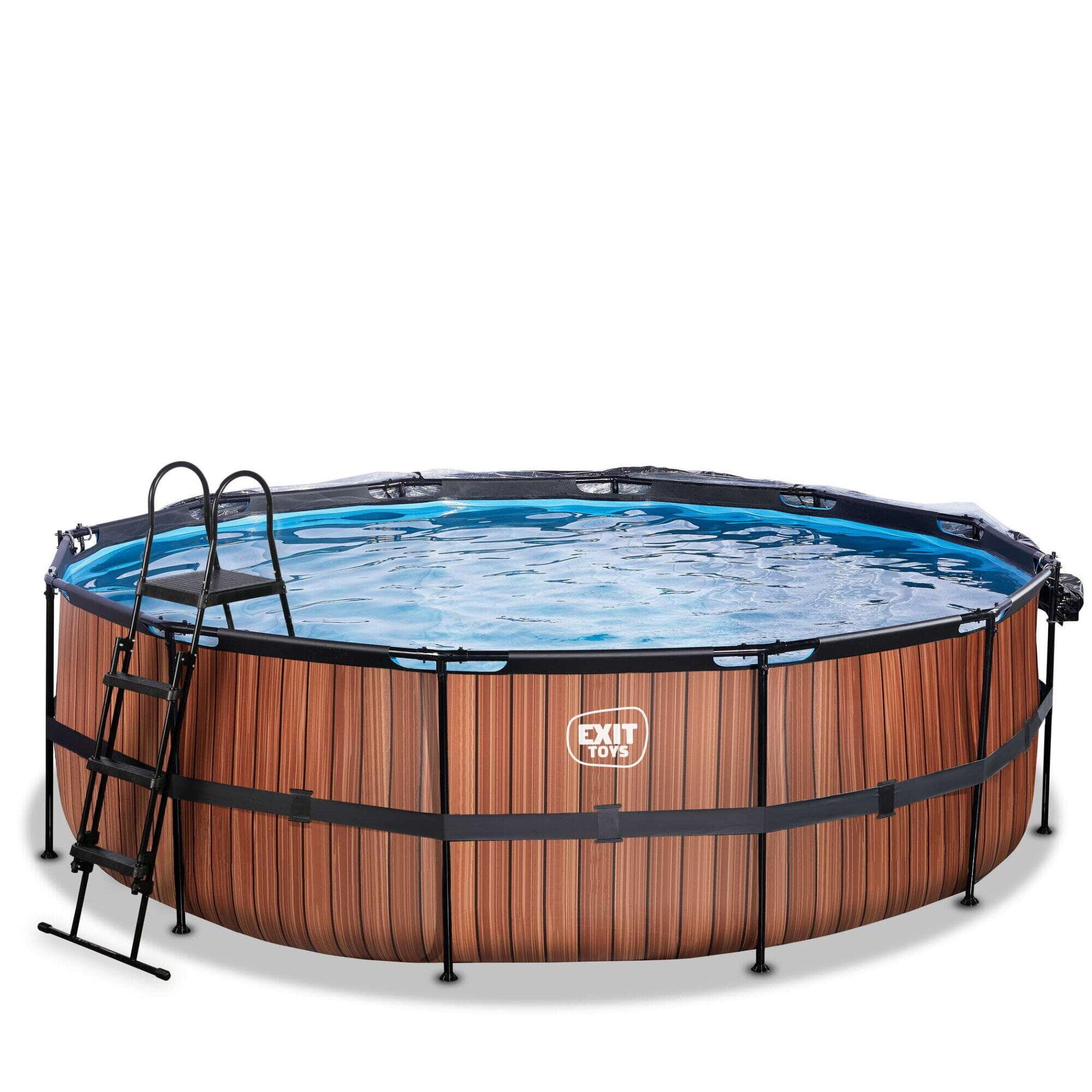 Piscine couverte ø450x122cm avec pompe filtrante à sable