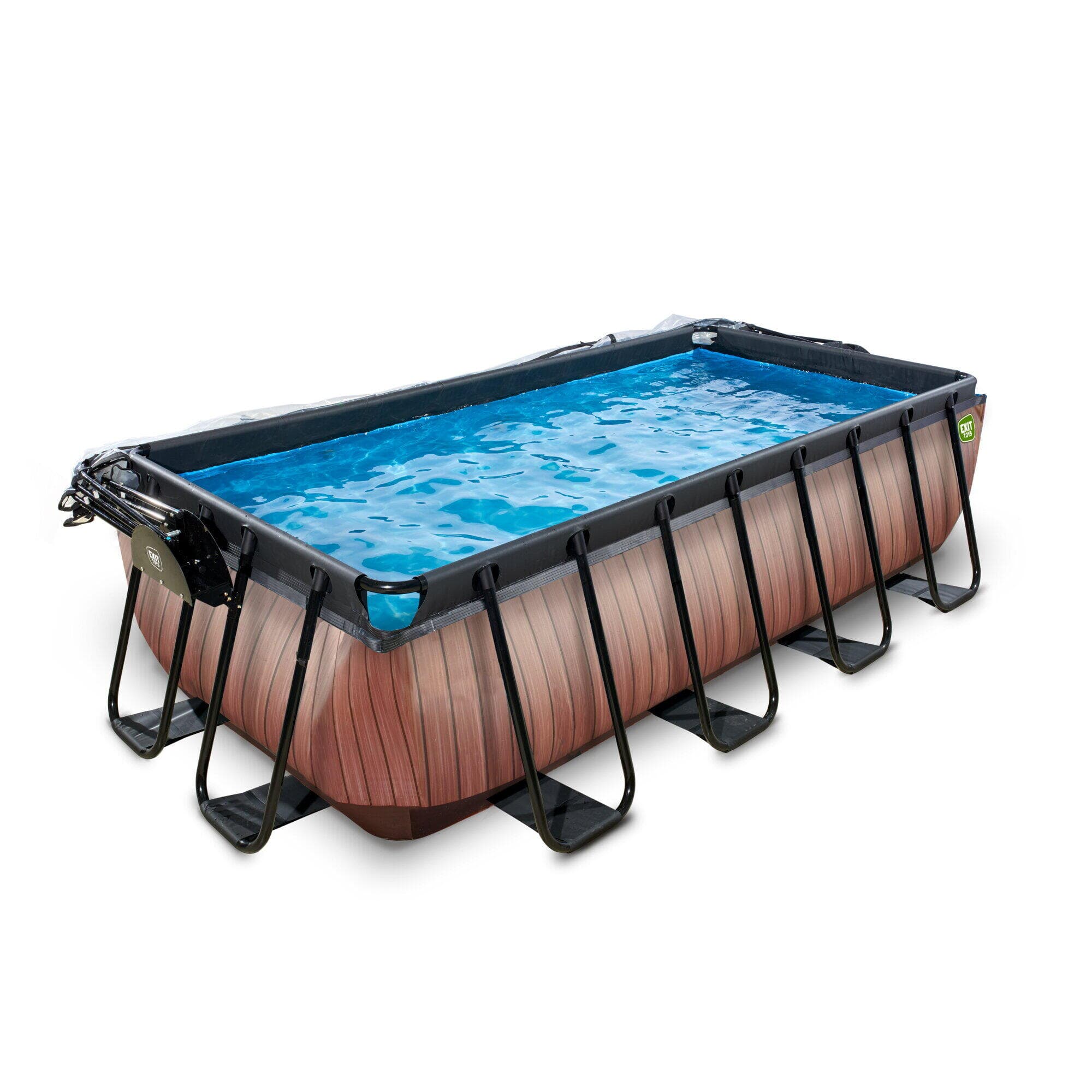 Piscine couverte 400x200x100cm avec pompe filtrante à sable et &agra