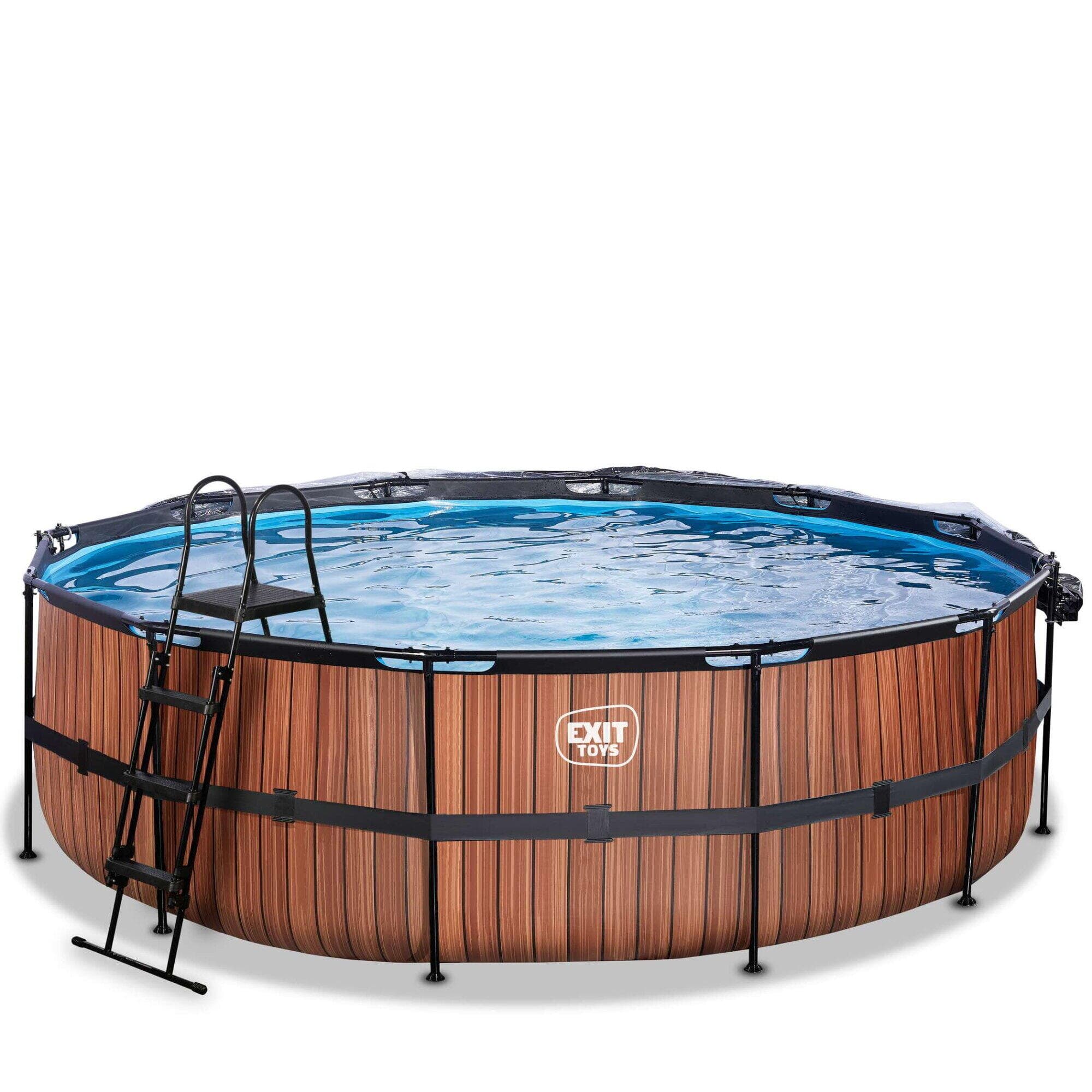 Piscine couverte ø488x122cm avec pompe filtrante à sable