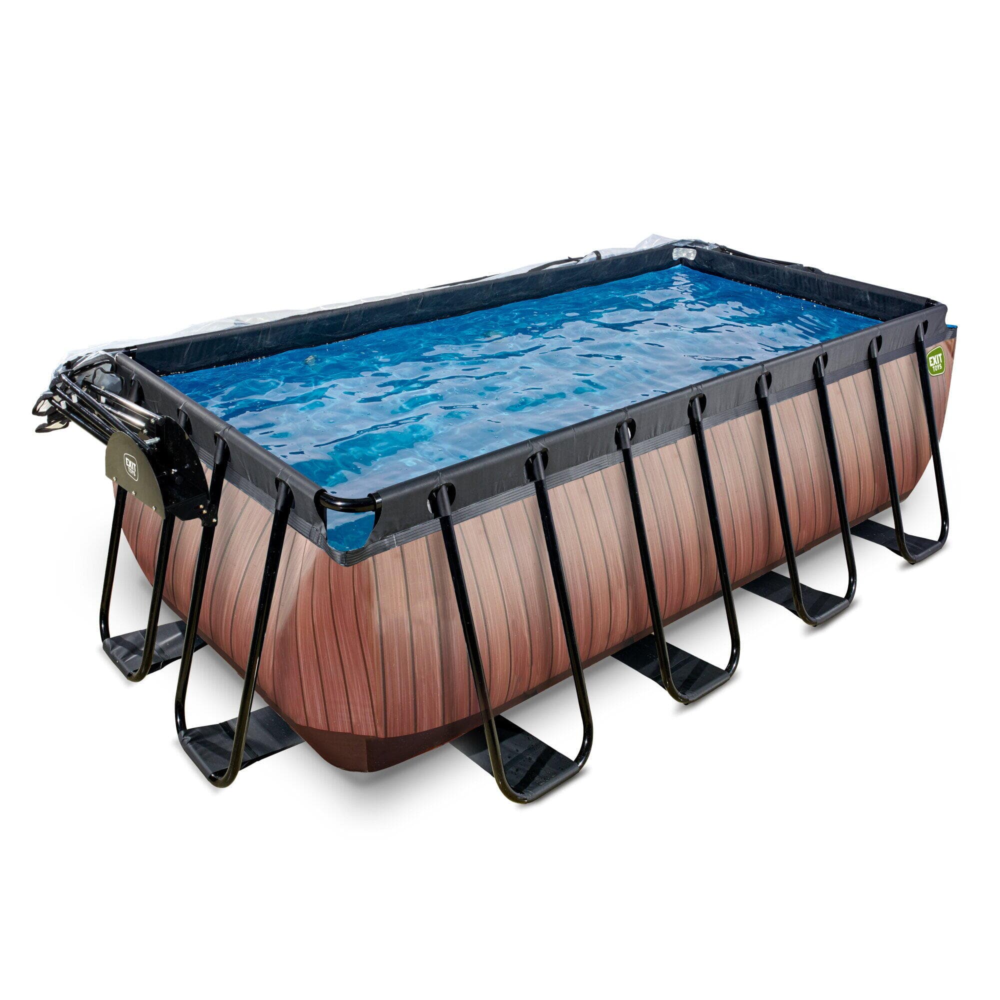Piscine couverte 400x200x122cm avec pompe filtrante à sable et &agra
