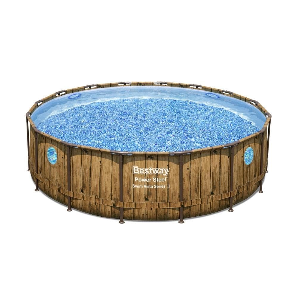 Ø 488 x 122 cm Bestway Power Steel Swim Vista Kit Piscine Ronde