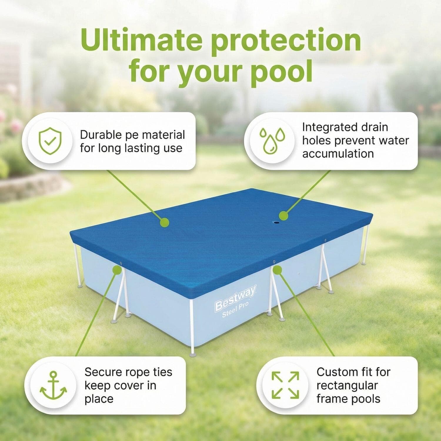 Bestway Steel Pro Rectangulaire – 300x201x66 cm – 7-pièces S85
