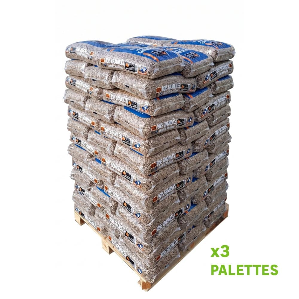Palette de granulés WOODSTOCK x 3 (198 sacs), livraison incluse