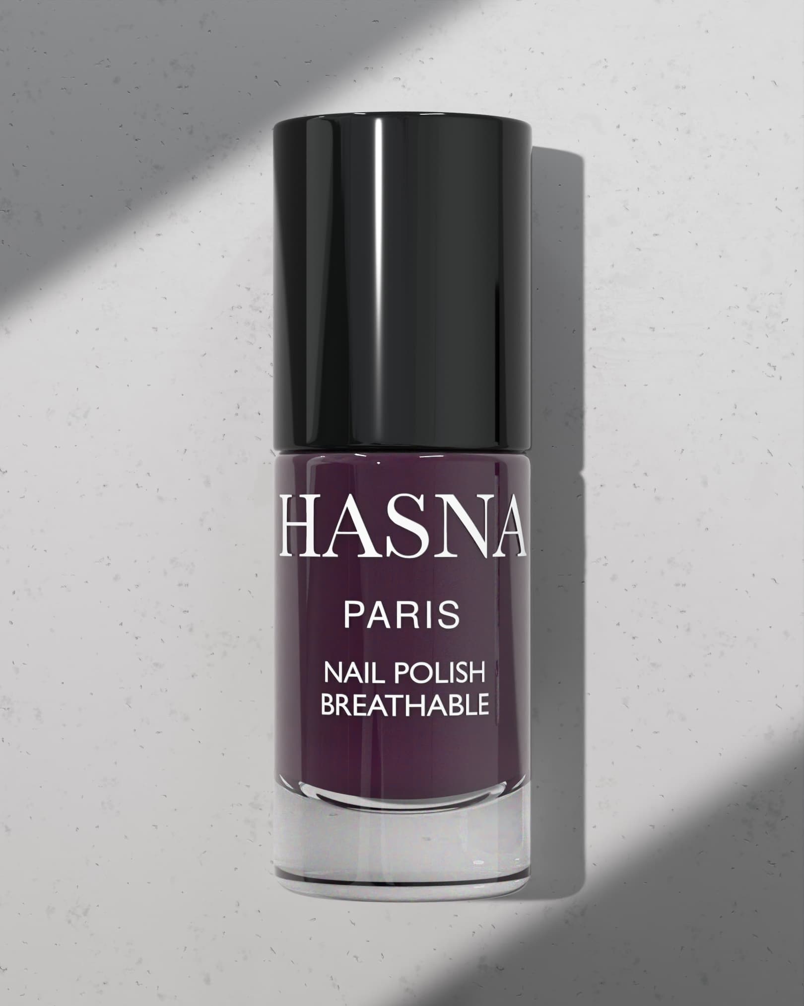 Vernis à Ongles Halal Brillant Respirant et Perméable à l’Eau – Couleurs Tendance 2026 - Hasna PARIS - AUBERGINE 54