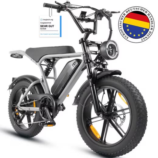 VANKEL E-Bike Cityrad E6-2.0 Elektrofahrrad 20” x 4 Damen u. Herren Pedelec 720Wh Max.108KM