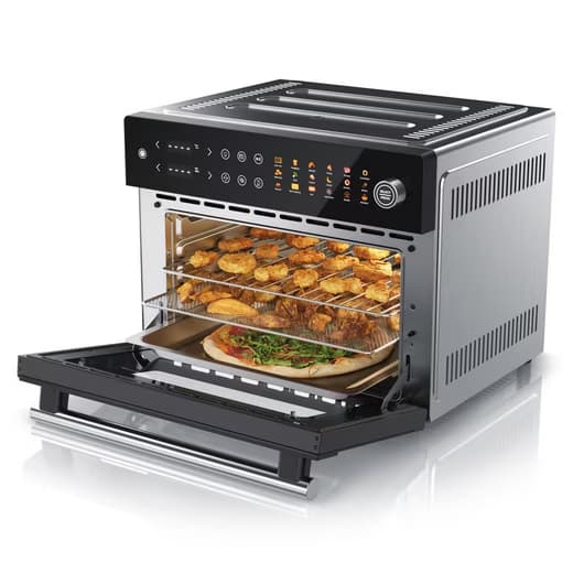 ARENDO Minibackofen Airfryer 30L Edelstahl Multifunktionsofen, XXL Heißluftfritteuse 1800W