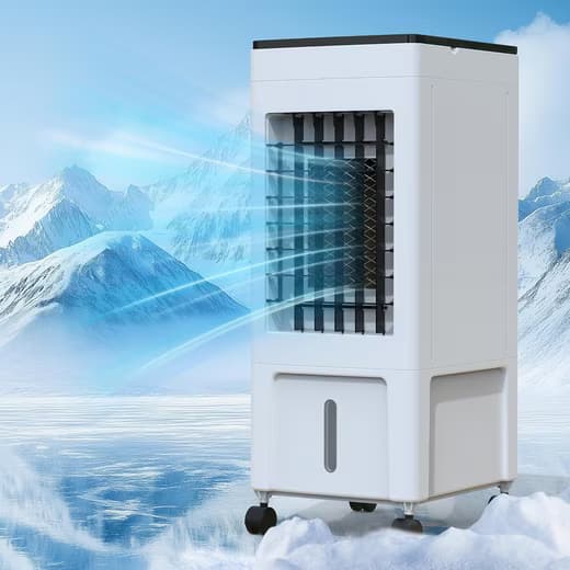 REBONIQUE Standventilator 3 in 1 Luftkühler Luftbefeuchter Ventilator Leise 8H Timer 3 Geschw.