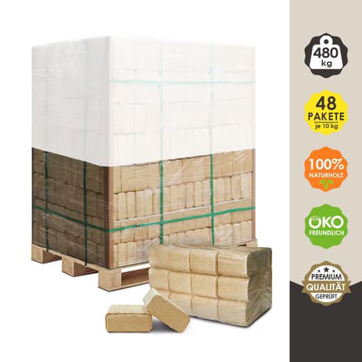 JSM-BRENNHOLZ Holzbriketts Holzbriketts aus Kiefernholz (100% Kiefer)