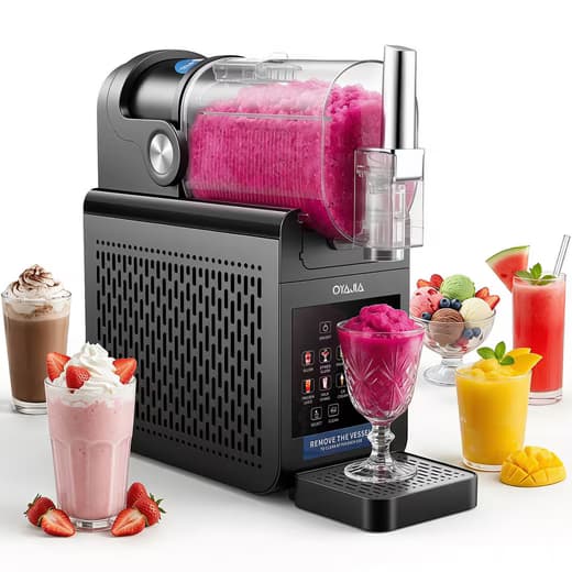 OYAJIA Slush-Eismaschine 6-in-1 Einstellungen,Ohne Eis Benötigt, Selbstreinigung, LED-Display