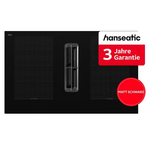 HANSEATIC Kochfeld mit Dunstabzug HDI4B9074SBMB
