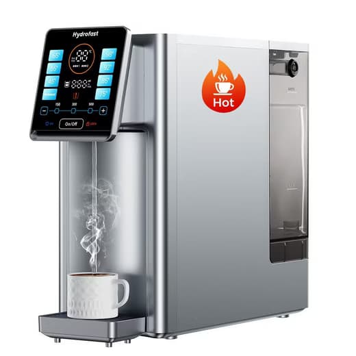 HYDROFAST Wasserfilter W100 Tisch-Wasseraufbereiter mit Heiß- und Trinkwasser, Umkehrosmose