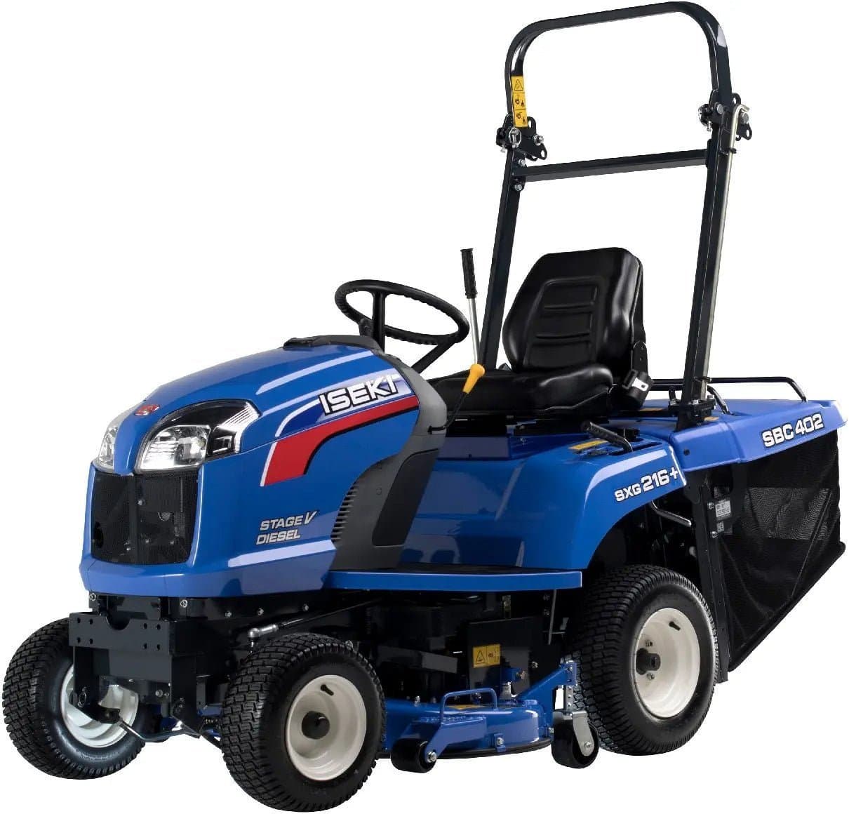 ISEKI SXG 216+ Diesel Rasentraktor – 15 PS, 102 cm Schnittbreite, 380 L Fangkorb, mechanische Entleerung, Hydrostat