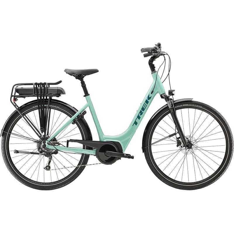 Vélo de Ville Électrique Trek Verve+ 2 Lowstep Bosch 300Wh Shimano Altus 9V Azure 2023 - Vert