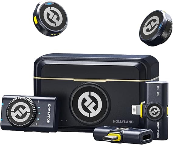 Micrófonos inalámbricos Hollyland Lark M2 Combo — dos transmisores y tres receptores, negro