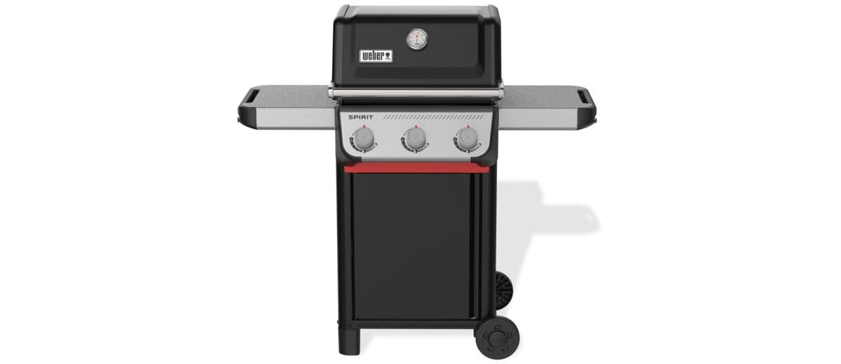 Barbacoa de gas WEBER Spirit E-310 negra de 3 quemadores sobre carrito de 52x45 cm.