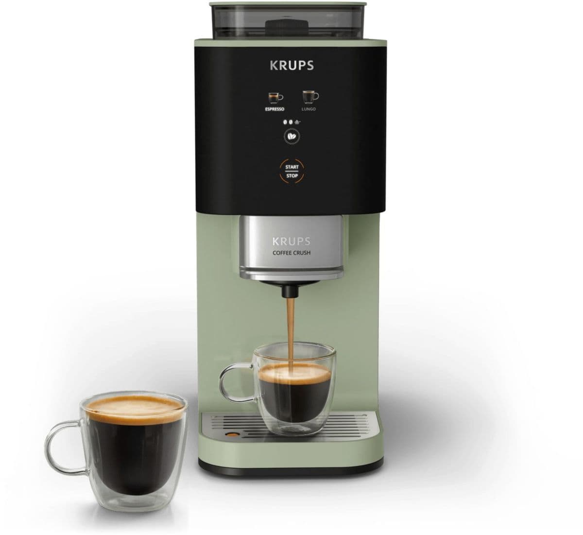 Cafetera espresso KRUPS Coffee Crush con molinillo, cafetera automática de grano a taza, ultracompacta SA401LE0