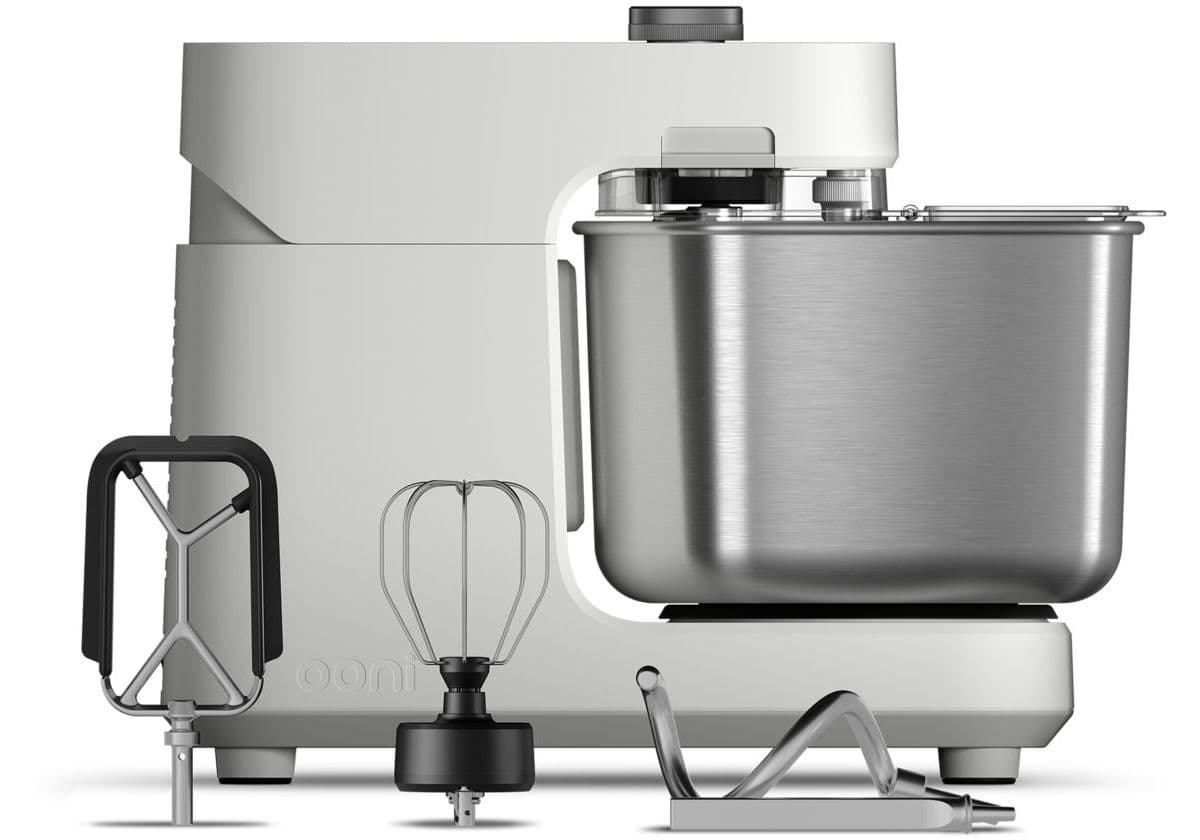 Batidora de pie OONI Halo Pro, blanca, 7 L, 58 velocidades, transmisión directa.