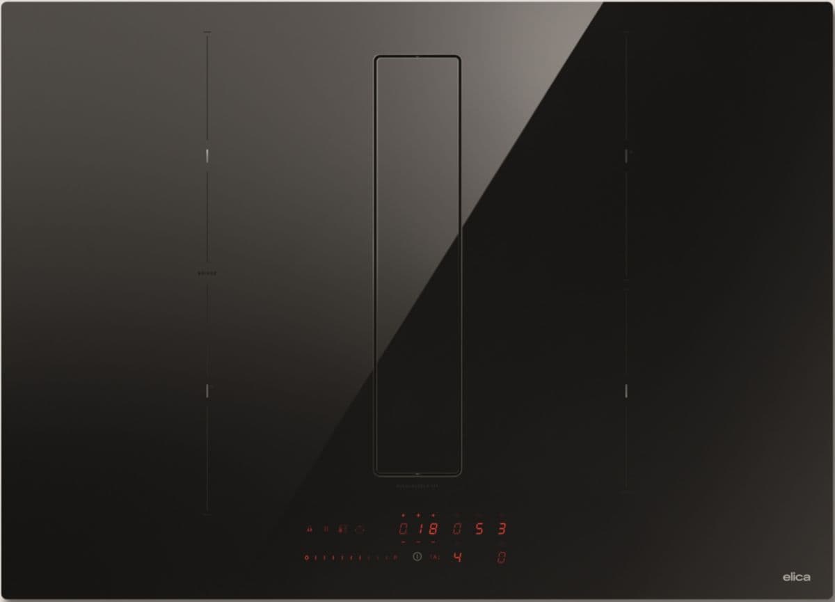 Placa de inducción ELICA NIKOLATESLA FIT PRO 72 con ventilación y reciclaje integrados.